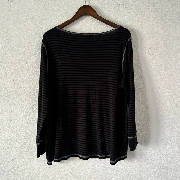 Jeweled Dancing Skeleton Striped Halloween Top Festive Cozy 1X - Picture 10 of 11